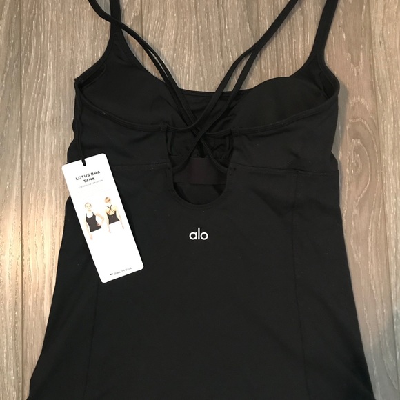 ALO Yoga Lotus Bra Tank in Black ✨NEW✨ - Picture 7 of 8